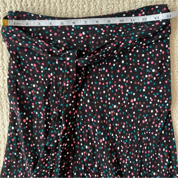 DIANE VON FURSTENBERG Confetti Dots Black Midi Skirt Tie Waist 2 - Picture 11 of 11